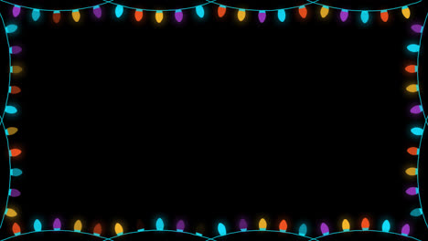 light-bulb-flashing-string-frame-and-border-with-copy-space-party,-Christmas-or-new-year-Garland-animation-with-alpha-channel